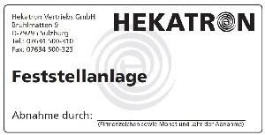 Hekatron 3740888 FSA acceptance plate