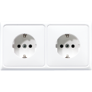 Jung CD522BFWW cable duct SCHUKO® socket, 2-way, 16 A 250 V ~, thermoplastic, CD series, alpine white