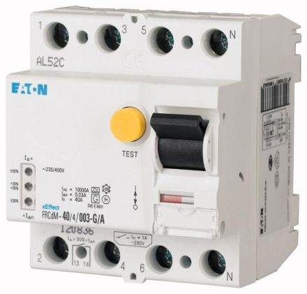 Eaton FRCDM-40/4/03-G/A 40/0.3A 4-pole residual current circuit breaker, 168649