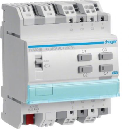 Hager TYA604B switching/blind output KNX 4-way 10A