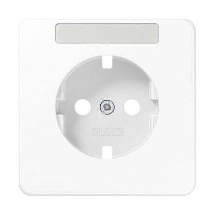 Jung CD1520NAPLWW central plate for SCHUKO® sockets with label field, Duroplast, CD series, alpine white