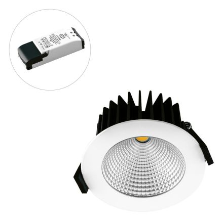 EVN LC44100140 IP44 10W 4000K 720lm round white LED recessed ceiling spotlight