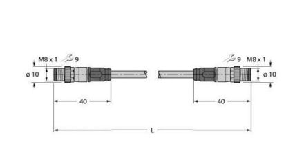 Turck 6932999 PSGS4M-PSGS4M-4414-10M connection cable