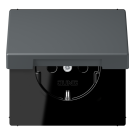 Jung LC1520BFKL202 SCHUKO socket, 16 A 250 V ~, hinged cover, LS series, gris foncé 31 ( LC32010 )