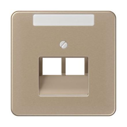 Jung CD569-2NAUAGB cover for IAE/UAE connection boxes 2 x 8-pin, with label field, anodized aluminum, CD series, gold-bronze