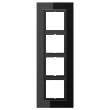 Jung LSP984GLSW glass frame 4-way, vertical and horizontal mounting, glass, LS PLUS, black