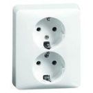 Hochköpper 00491821 H 80.6512.02 2-way pure white socket SCHUKO