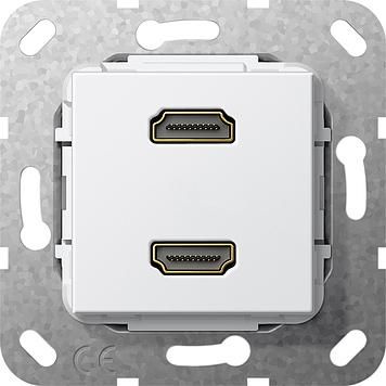 Gira 567203 HDMI 2-way cable breakout insert pure white