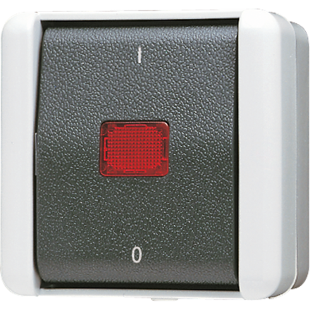 Jung 803KOW rocker control switch, off 3-pole, 16 AX 400 V ~, IP 44, WG 800