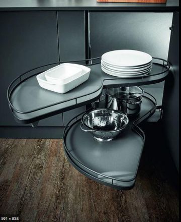 Kesseböhmer 76923 2 Arena Classic swivel shelves for 50 cm door, anthracite