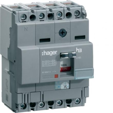 Hager HHA161H circuit breaker x160 4-pole 25kA 160A