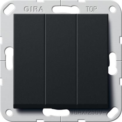 Gira 2830005 BS 3f Aus System 55 black with rocker switch
