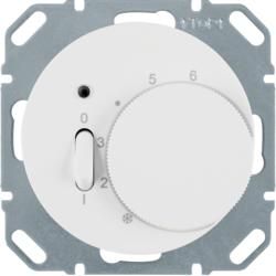 Berker 20302089 Temperature controller with breaker, central piece, rocker switch and LED polar white, glossy