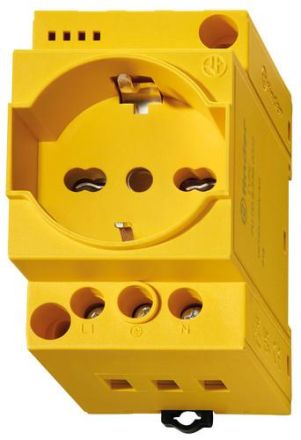 Finder 7U.00.8.230.0002 yellow with protective contact switch cabinet socket