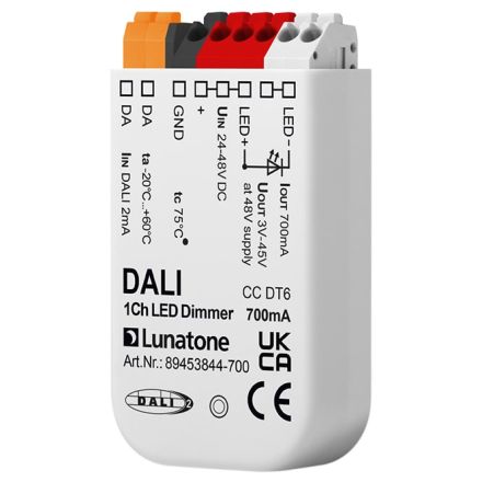 LUNATONE 89453844-700DE DALI LED dimming actuator CC DT6 DE | 1-fold, 700 mA