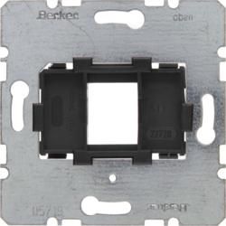 Berker 454201 support plate with black holder 1-way for Modular Jacks module inserts