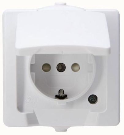 Kopp 107802006 NAUTIC folding cover BS arctic white SCHUKO socket