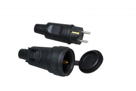 Kopp 190716017 Plug + coupling with locking rubber plug connection set