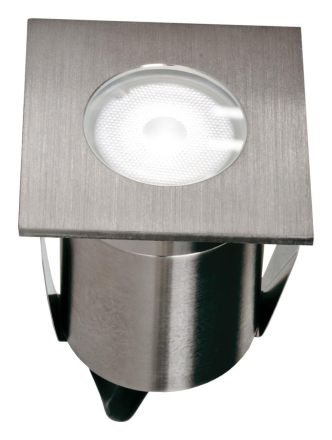 EVN 654110 stainless steel rigid square 230V 1.2W white LED recessed light
