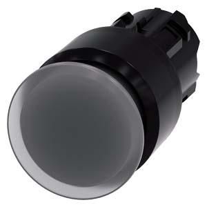 Siemens 3SU1001-1AA70-0AA0 mushroom pushbutton illuminated 22mm round clear 30mm