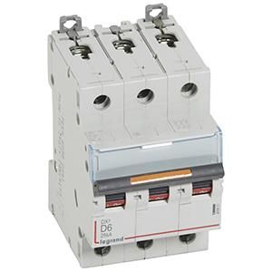 Legrand 409831 Circuit breaker DX3 D6A 3P 25KA 3M
