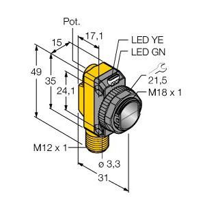 Turck 3066460 QS18VP6DQ8 diffuse reflection sensor