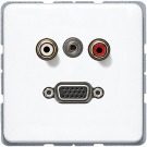 Jung MACD1072WW Multimedia connection system Cinch audio / mini jack 3.5 mm / VGA, CD series, alpine white