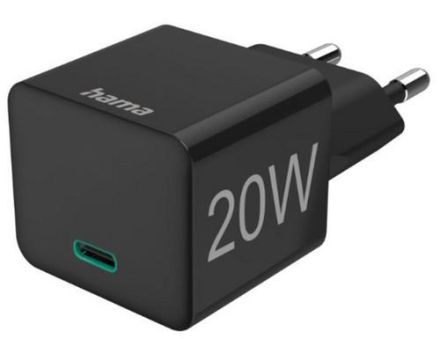 Hama 201649 USB-C, mini charger, 20 W, black fast charger