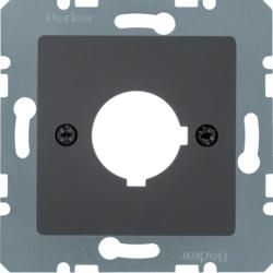 Berker 14321606 central plate for signaling and command device 22.5 mm anthracite matt/velvet central plate
