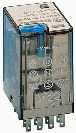 Finder 55.34.9.060.0000 4 changeover contacts 7 A coil 60 V DC miniature industrial print relay
