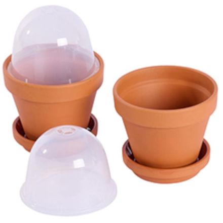 Siena Garden R90791 set of 2 growing pots clay Ø 11 cm including saucer