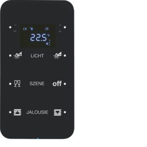 BERKER 75643165 Touch sensor glass R.1 | 3-way, temperature controller, configured | black glass