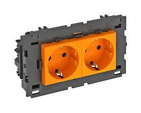 OBO Bettermann STD-D0C8 ROR2 0° 2-way socket SCHUKO, 6120434