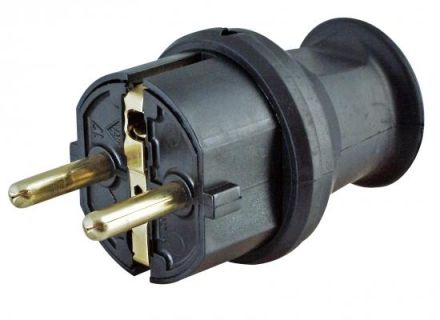 Kopp 179716005 16A 250V IP44 small black SCHUKO plug