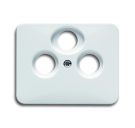 Busch-Jaeger 1743-03-24G central plate, as cover for standard antenna sockets, studio white high gloss