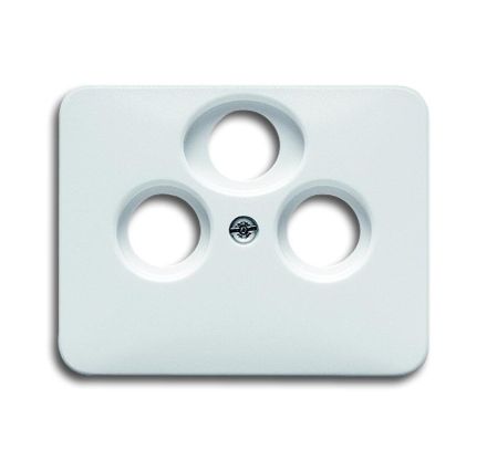 Busch-Jaeger 1743-03-24G central plate, as cover for standard antenna sockets, studio white high gloss