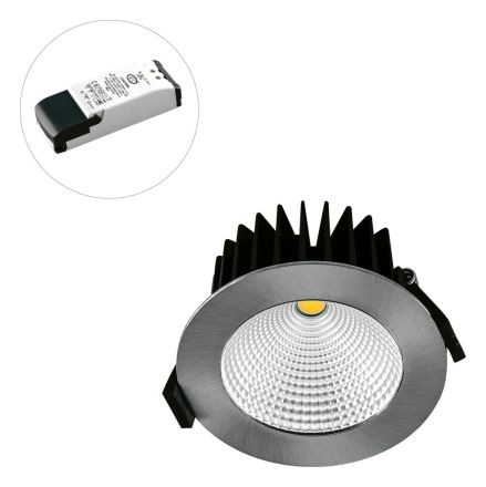 EVN LC44101340 IP44 10W 4000K 720lm round chrome sat. LED recessed ceiling spotlight