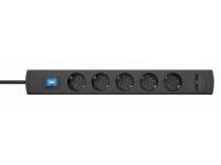 Kopp 234905003 DUOversal Plus 5-way anthracite 1.4m USB power strip