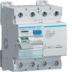 Hager CFB663E 4-pole 10kA 63A 300mA Type B residual current circuit breaker