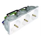 EFAPEL BLOCK THREE SAF EARTH SOCK (SCHUKO)-6 MOD WH