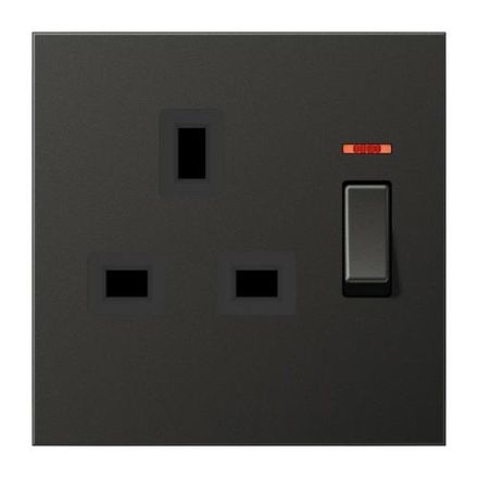 Jung AL3171KOAN Switchable socket with control switch, British Standard, 13 A 250 V ~, screw terminals BS 1363-1, 4 mm2, without claws, with function display, inte