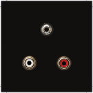 Jung MALS1011SW multimedia connection system Cinch audio / mini jack 3.5 mm, LS series, black