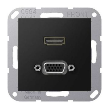 Jung MAA1173SWM Multimedia connection system HDMI / VGA, Series A, graphite black matt
