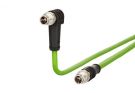 METZ CONNECT 1.0m M12+RJ45 connector 8-pin 45° connection cable, 142M2X1A010