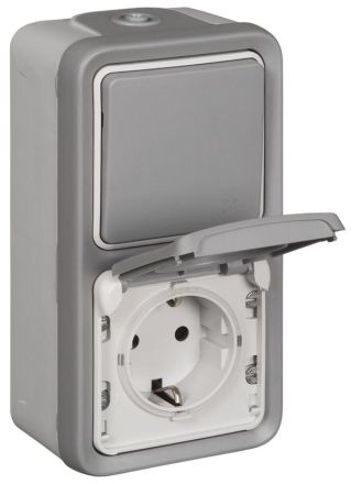 Legrand 069746 Combination 69746 1-p FR AP Plexo IP44 , (grey)