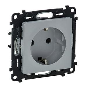 Legrand 753321 SCHUKO socket Valena Life SIDE TERMINAL SL AL, (aluminium)