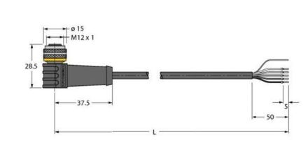 Turck 6626366 WKS4.5T-10/TEL actuator and sensor cable
