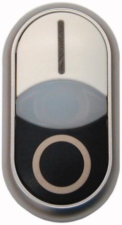Eaton M22-DDL-WS-X1/X0 double pushbutton, + indicator light, white I/white/black 0 , 216706