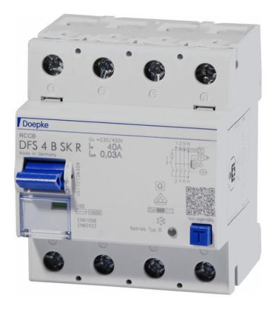 Doepke DFS4 040-4/0,03-B SK FI switch 4-pole.40A0,03ATypeB SK Nright, 09134988