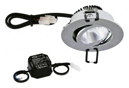 EVN PC20N61127 2700K 6W 575lm incl. power supply R sb chrome LED recessed ceiling spotlight